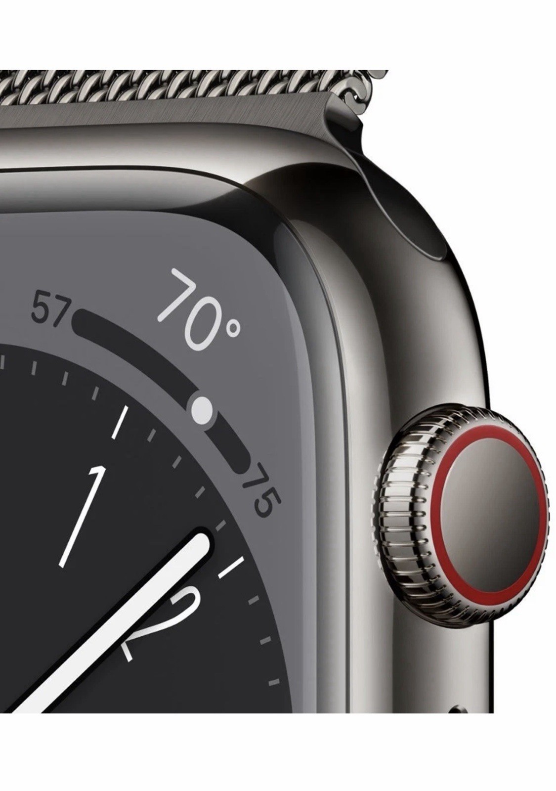 Apple Watch Series 8 45mm Graphite Stainless Steel Milanese Loop (GPS + Cellular