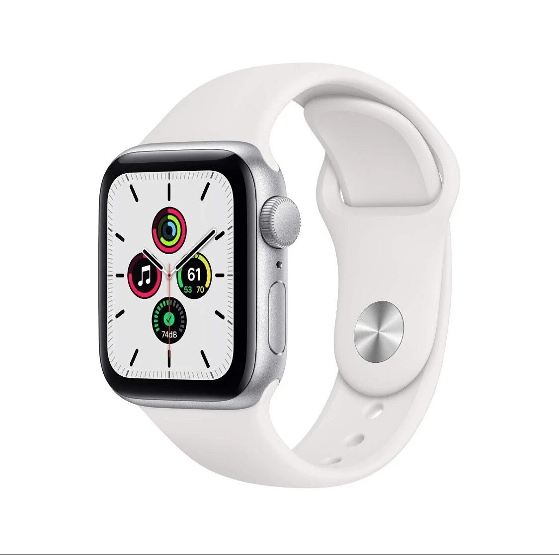 Apple Watch Series 5 44mm Silver Aluminum Case White Sport Band NEW UNOPENED
