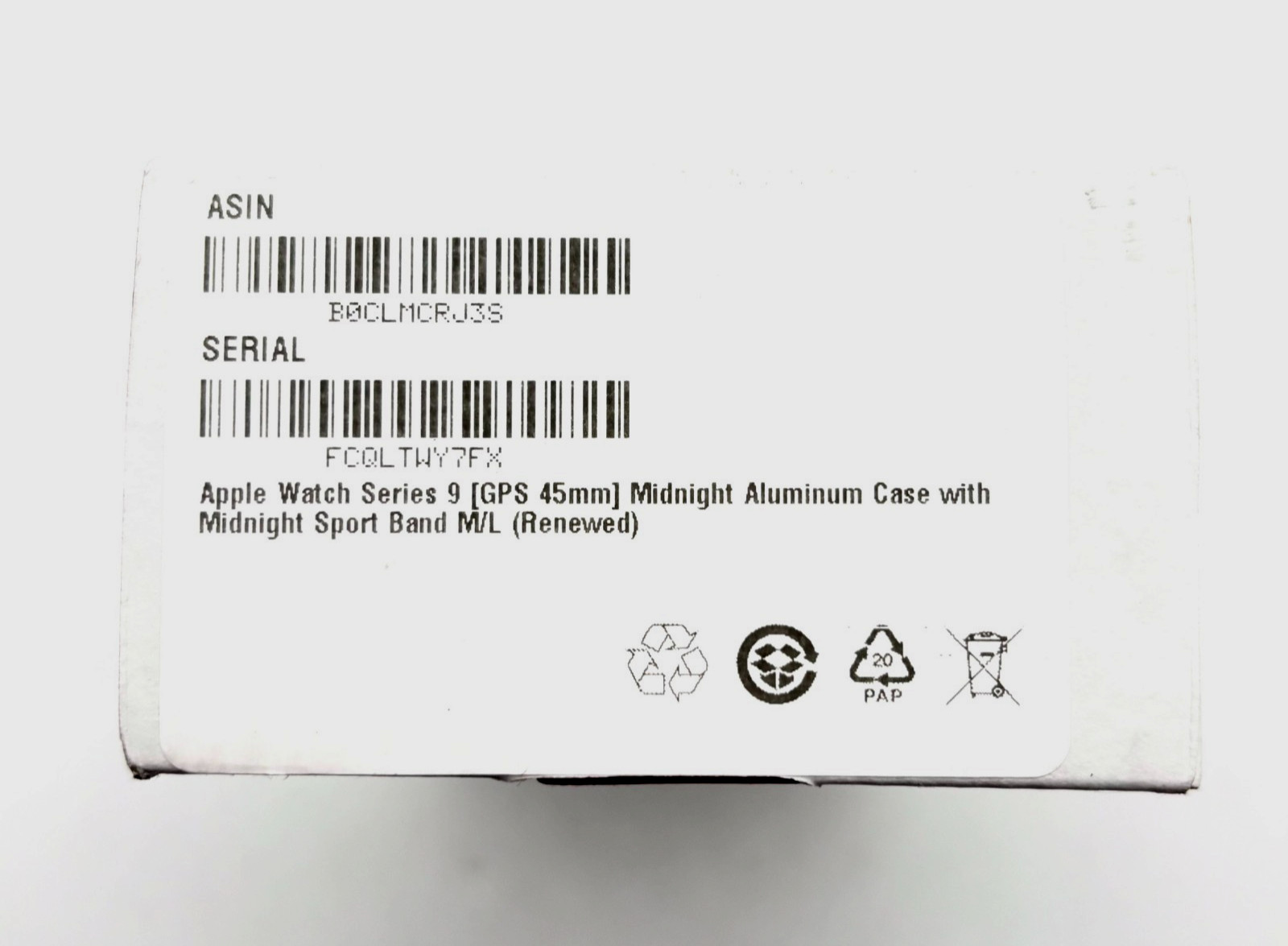Apple Watch Series 9 GPS 45mm Midnight Aluminum Black Band M/L