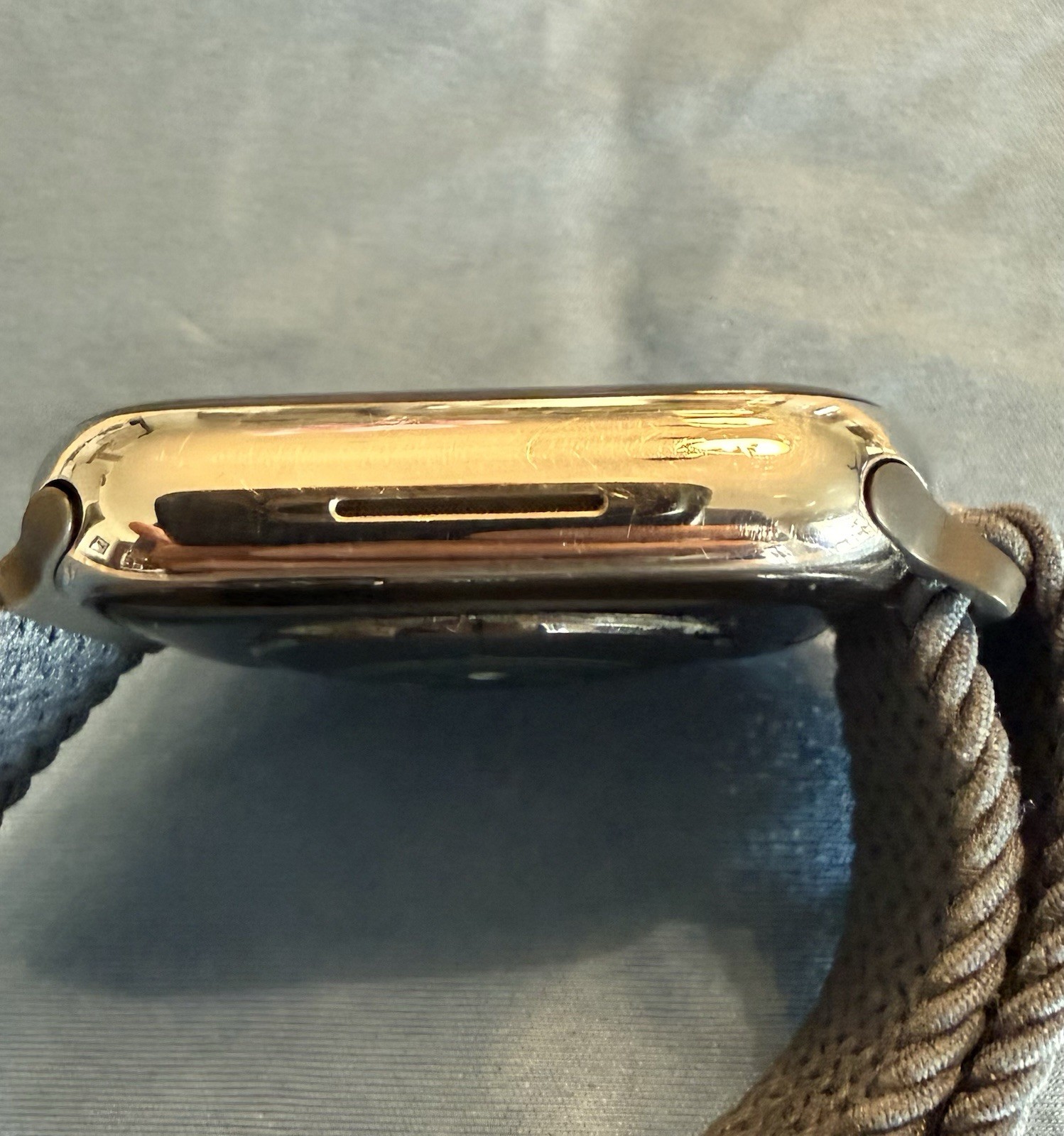 Apple Watch Series 7 GPS & LTE 45mm Stainless Steel Silver Case Green Nylon Band
