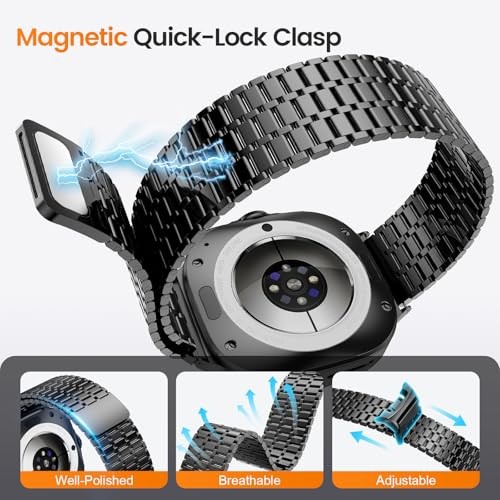 Magnetic Metal Band Compatible with Samsung Galaxy Watch Ultra 47mm Men Steel
