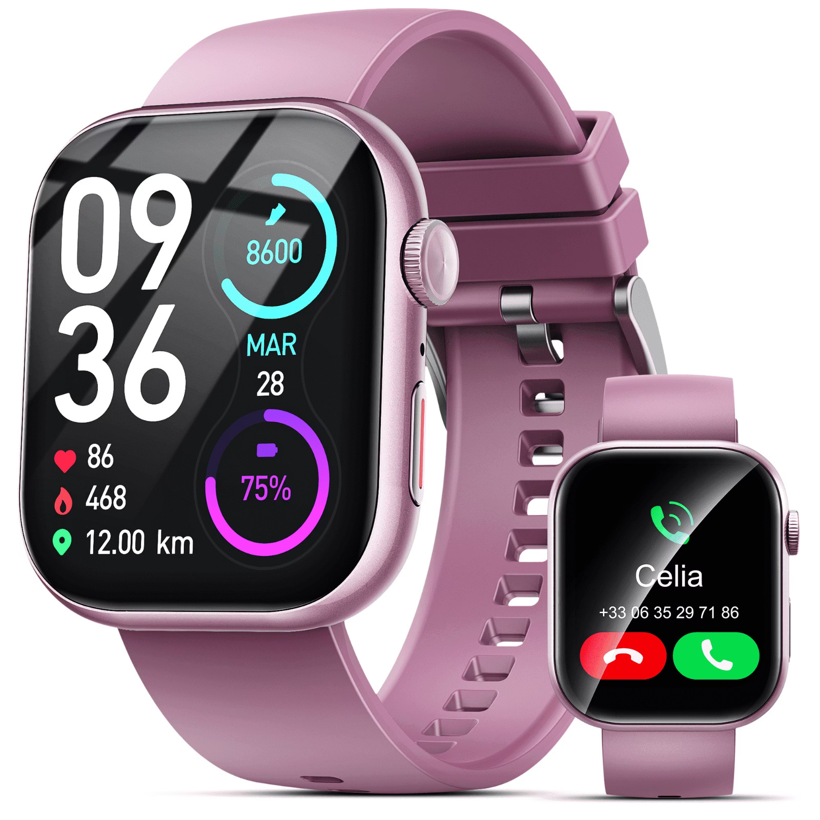 Smart Watch for Men Women, 2.01″ HD Touchsreen, Bluetooth, IP68 Waterproof