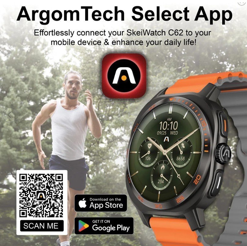 ArgomTech SkeiWatch C62 AMOLED Smartwatch BT Call AI GPS Fitness