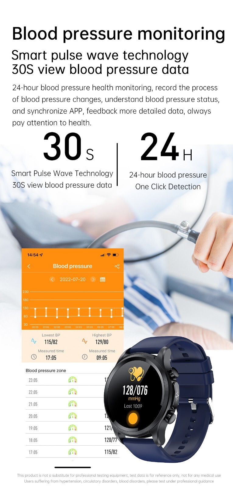 Medicoswatch E400 ECG Body Temperature Measuring Smartwatch