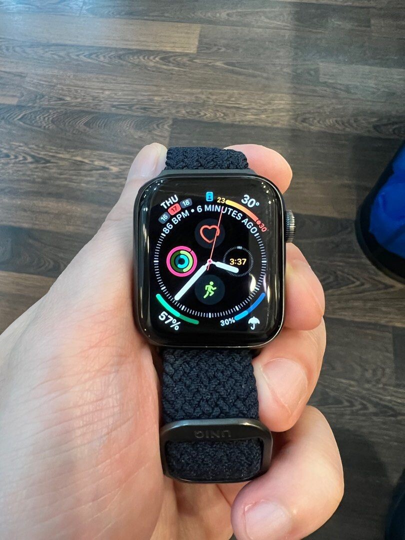 Apple Watch Series 6 44mm Space Gray Aluminum Case with Black Sport Band -…