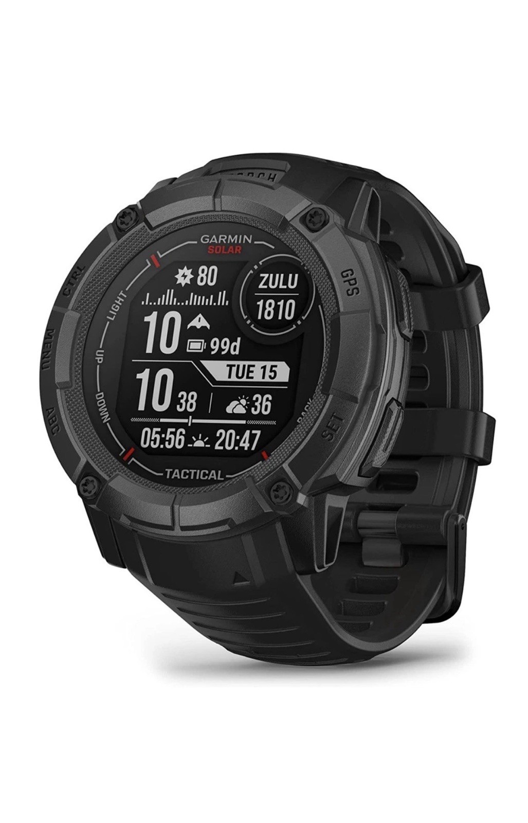 Garmin Instinct 2X Solar Tactical GPS Smartwatch 50mm Black Silicone Band