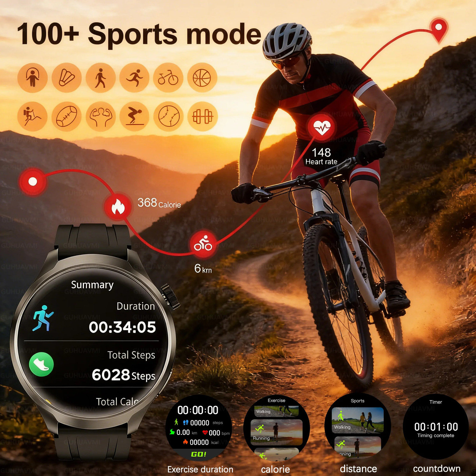 1.85″ HD Big Screen Smart watch For men Sports NFC Watch Bluetooth Call Blood Pr