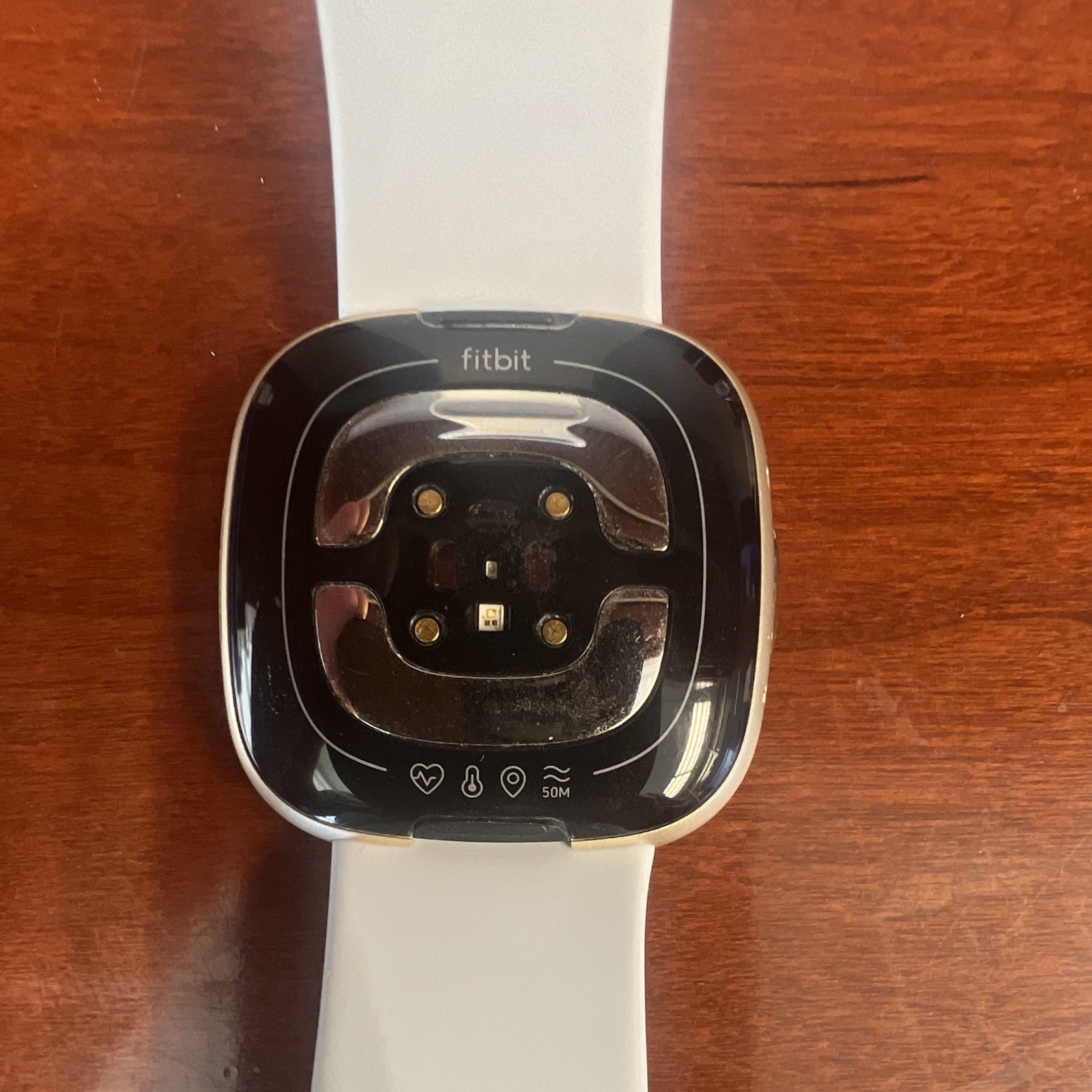 Fitbit Sense 40mm Silver Aluminum Case White Silicone Band HR Touch 4GB