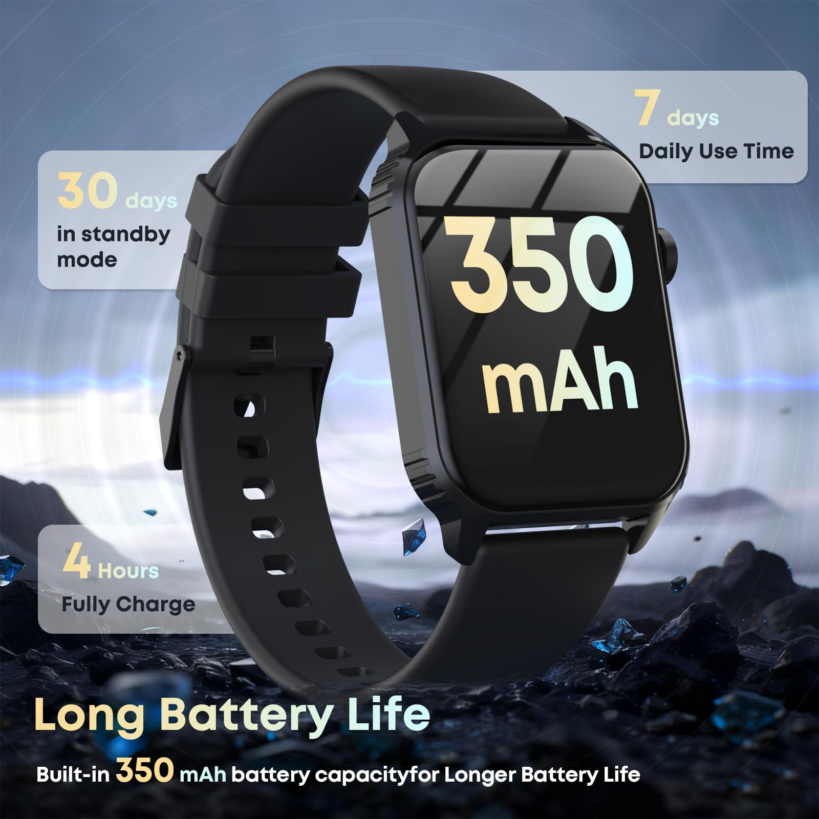 DIVOAZBVO Smart Watch for Men, 120+ Sports Modes Smartwatch one size, Black