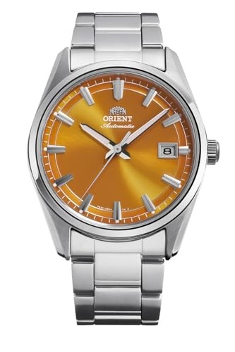 ORIENT Automatic Watch, Orient Stretch Date RN-AC0R08Y Men’s Orange NEW