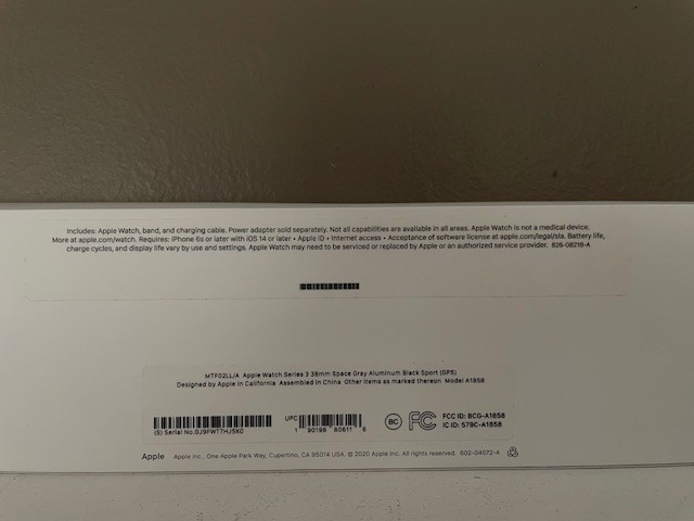 APPLE WATCH – SERIES 3 (GPS) – 38mm – 8gb – Black – EUC – FREE SHIP!!