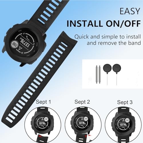1 Pack Soft Silicone Strap Compatible with Garmin Instinct 2 Watch 22mm Replacem