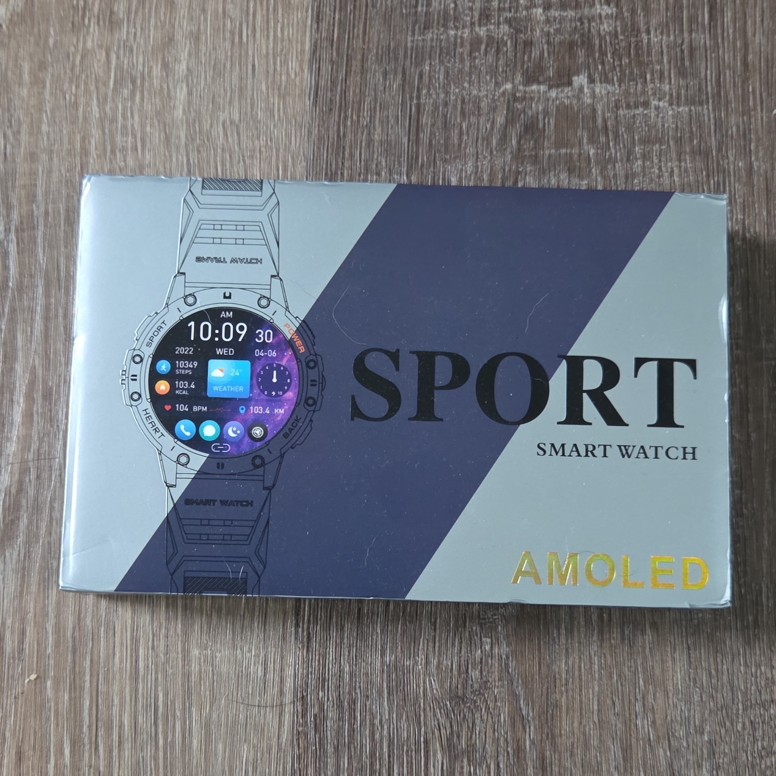 Sport Smart Watch AMOLED Display 1.43″ Fitness Tracker Black Silicone Band