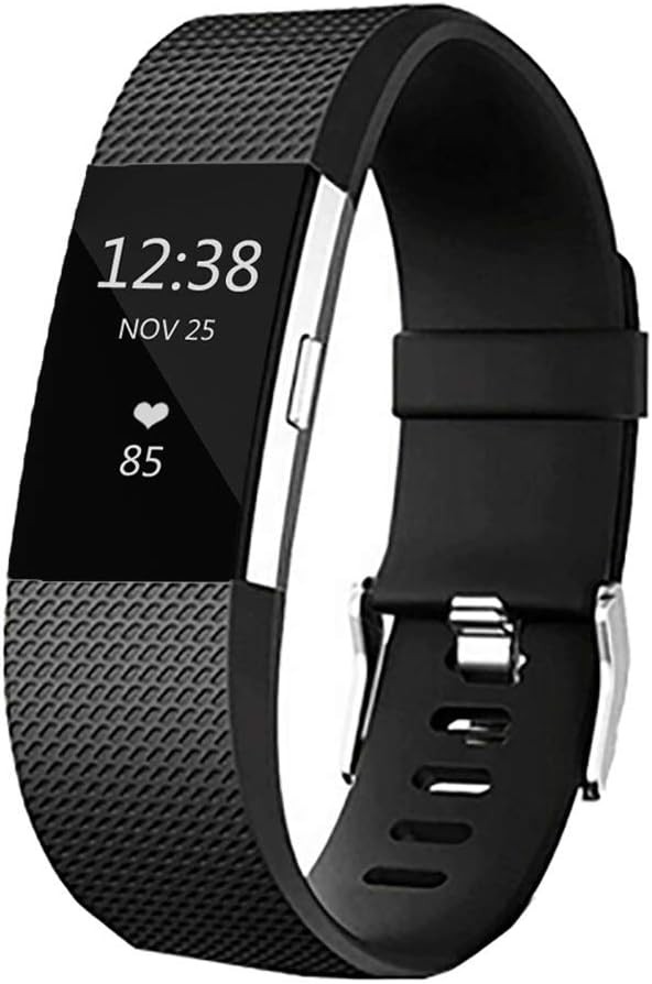 Silicone Strap Compatible with Fitbit Charge 2, Adjustable Classic Band