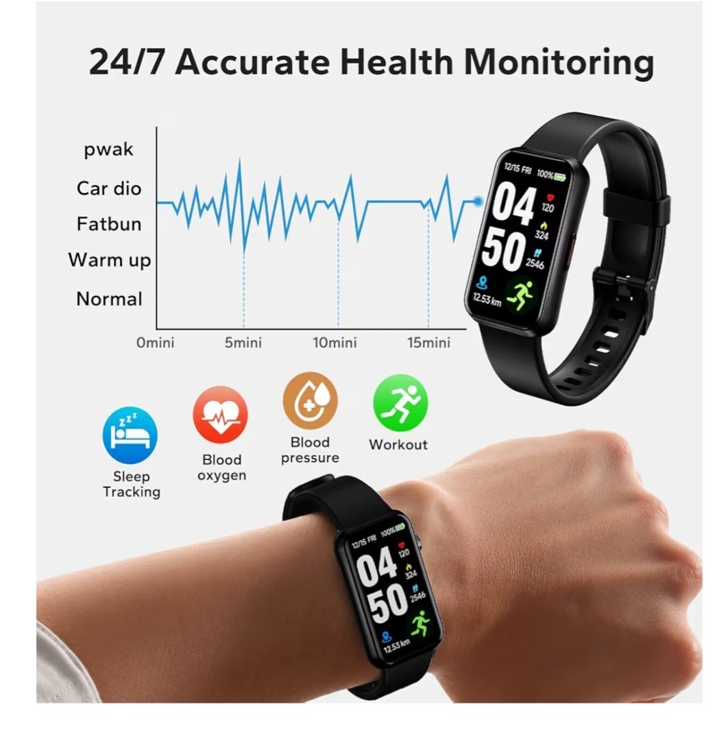 Pixticoe Fitness Tracker 24/7 Health Monitoring Heart Rate Sleep Blood Pressure
