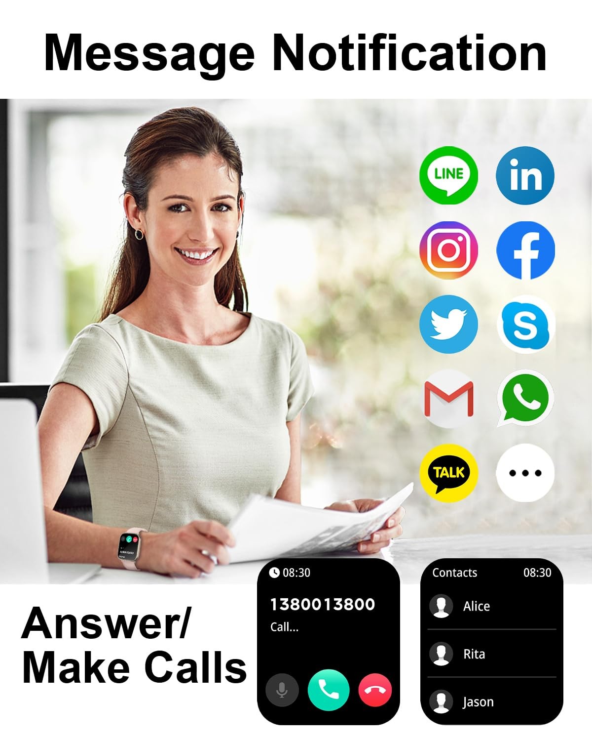Reloj Inteligente Mujeres Rastreador De Actividad Física Bluetooth Para iPhone