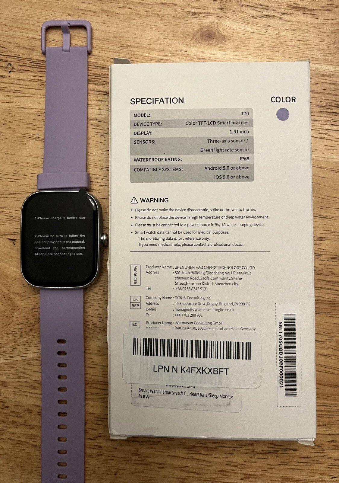 Csasan Smart Watch Your Fitness Tracker Model: T70