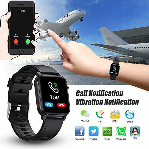 Smart Watch Fitness Tracker-1.4 Inch Full Touch Screen Android Black