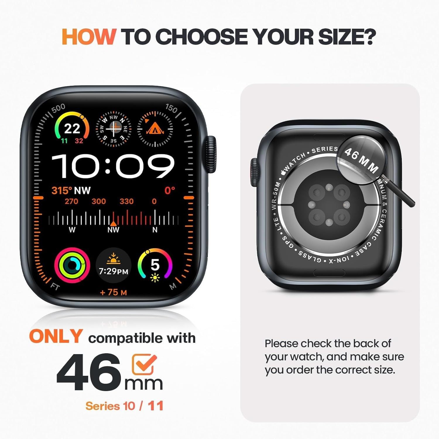 4-Pack Only Case For Apple Watch 46mm Series 11/10 Built-in Screen Protector