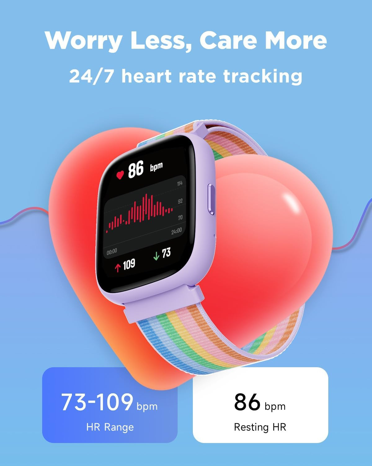 Smart Watch for Kids, 1.8″ Fitness Tracker Watch Pedometer, Heart Rate, IP68 Wat
