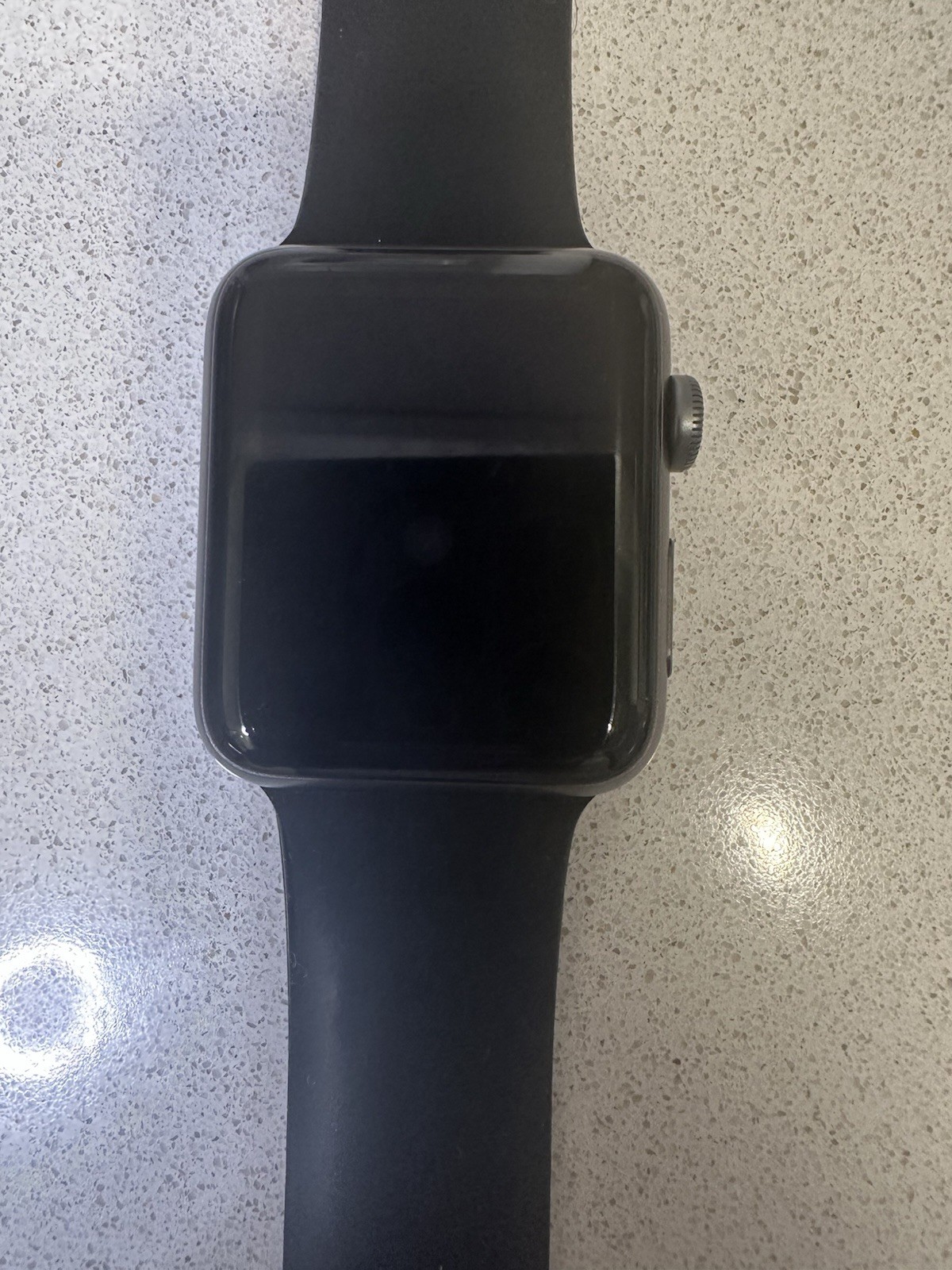 Apple Watch Series 3 38mm Space Gray Aluminum Case with Black Sport Band…