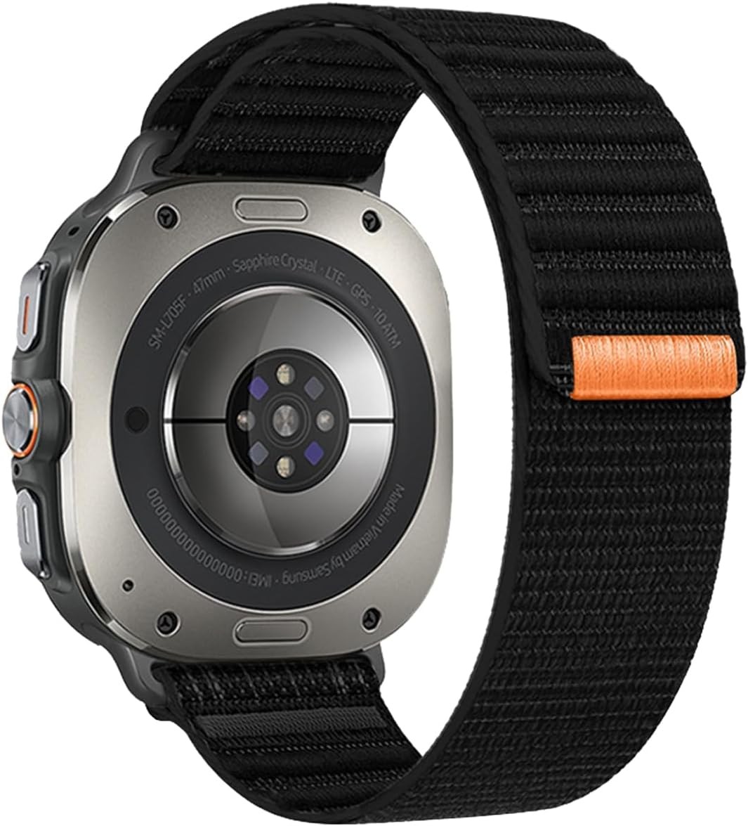 Wave Sport Nylon Fabric Band for Samsung Galaxy Watch Ultra 47mm – Dark Black