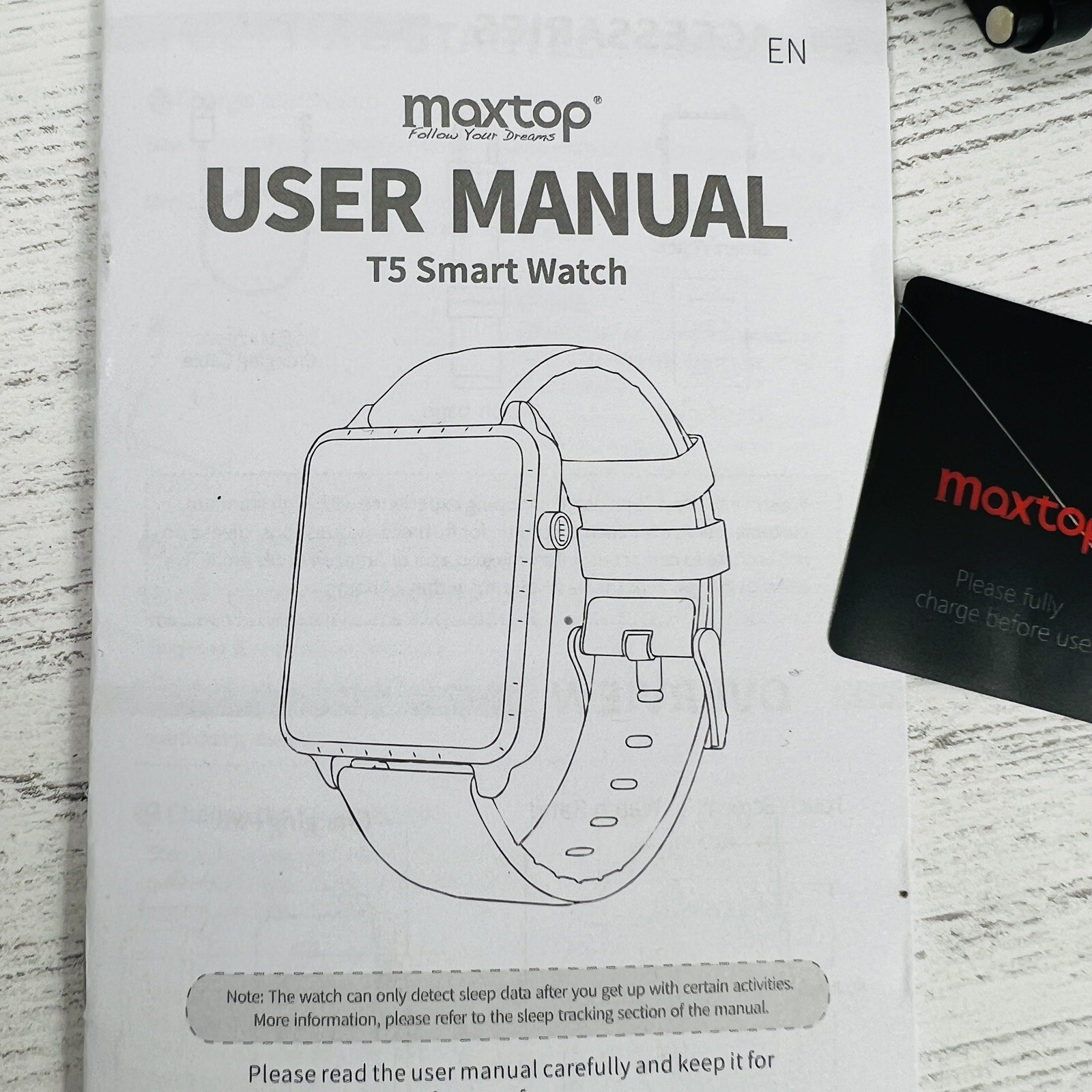 Maxtop T5 Heart Rate Monitor Sleep Tracker Bluetooth Wireless Sport Smart Watch