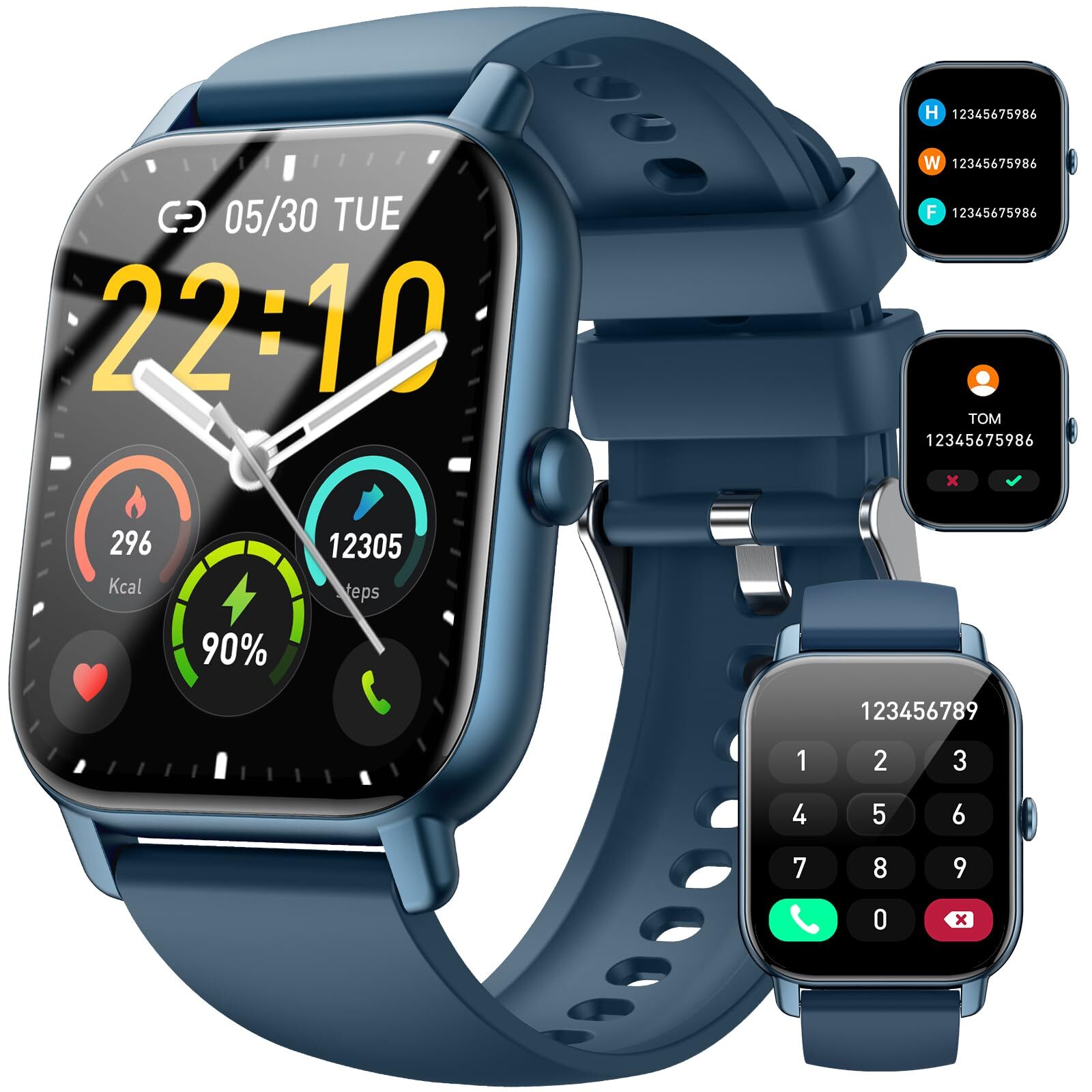 Smart Watch(Answer/Make Call), 1.85″ Smartwatch for Men IP68