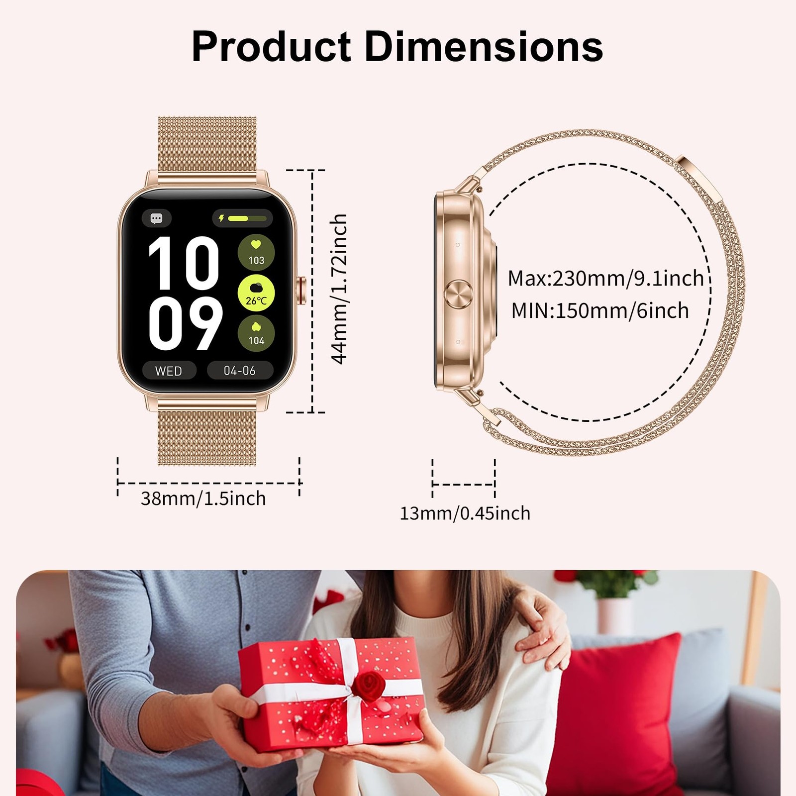 Lefitus Smart Watches For Women 1000Mah Battery Lasts 20 Days 1.85Hd Smart