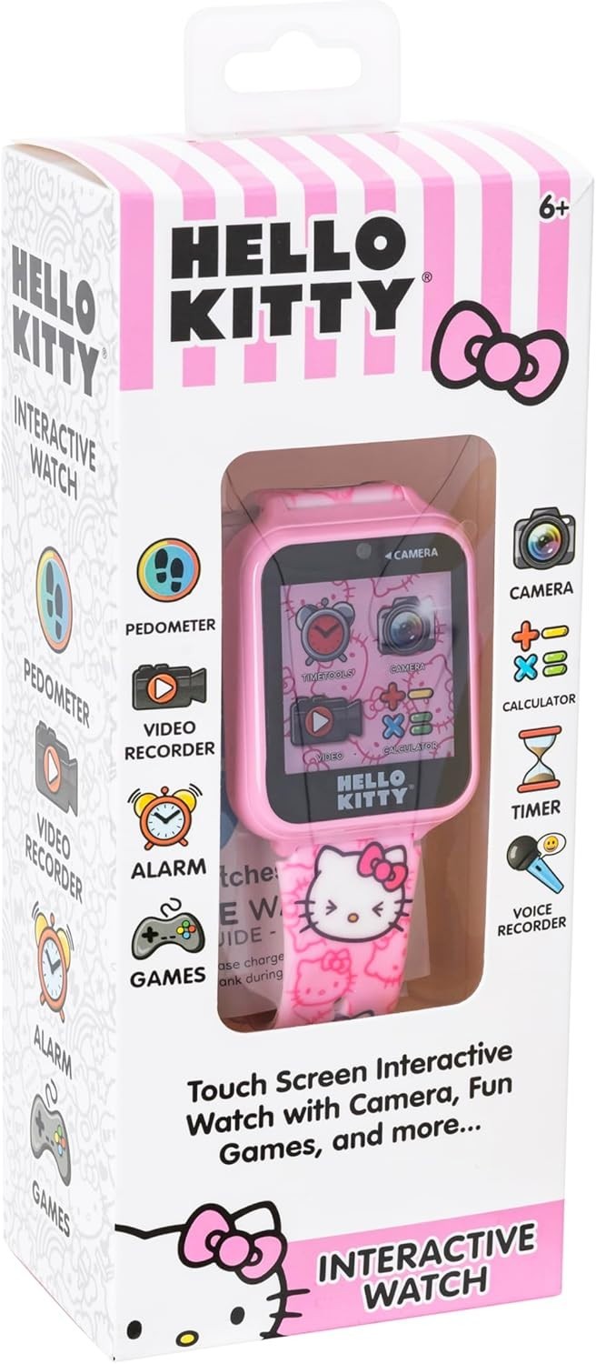 Hello Kitty Kids Smartwatch – Interactive Touchscreen with 10 Watch Faces, Ca…