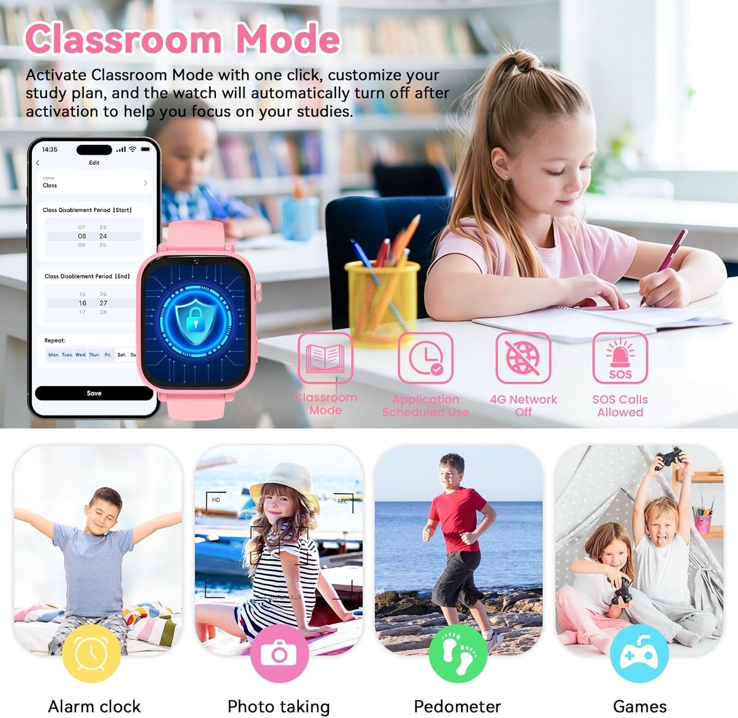 4G Kids Smart Watch Phone GPS, Smartwatch for Boys Girls Ages 4-12 with Vide…