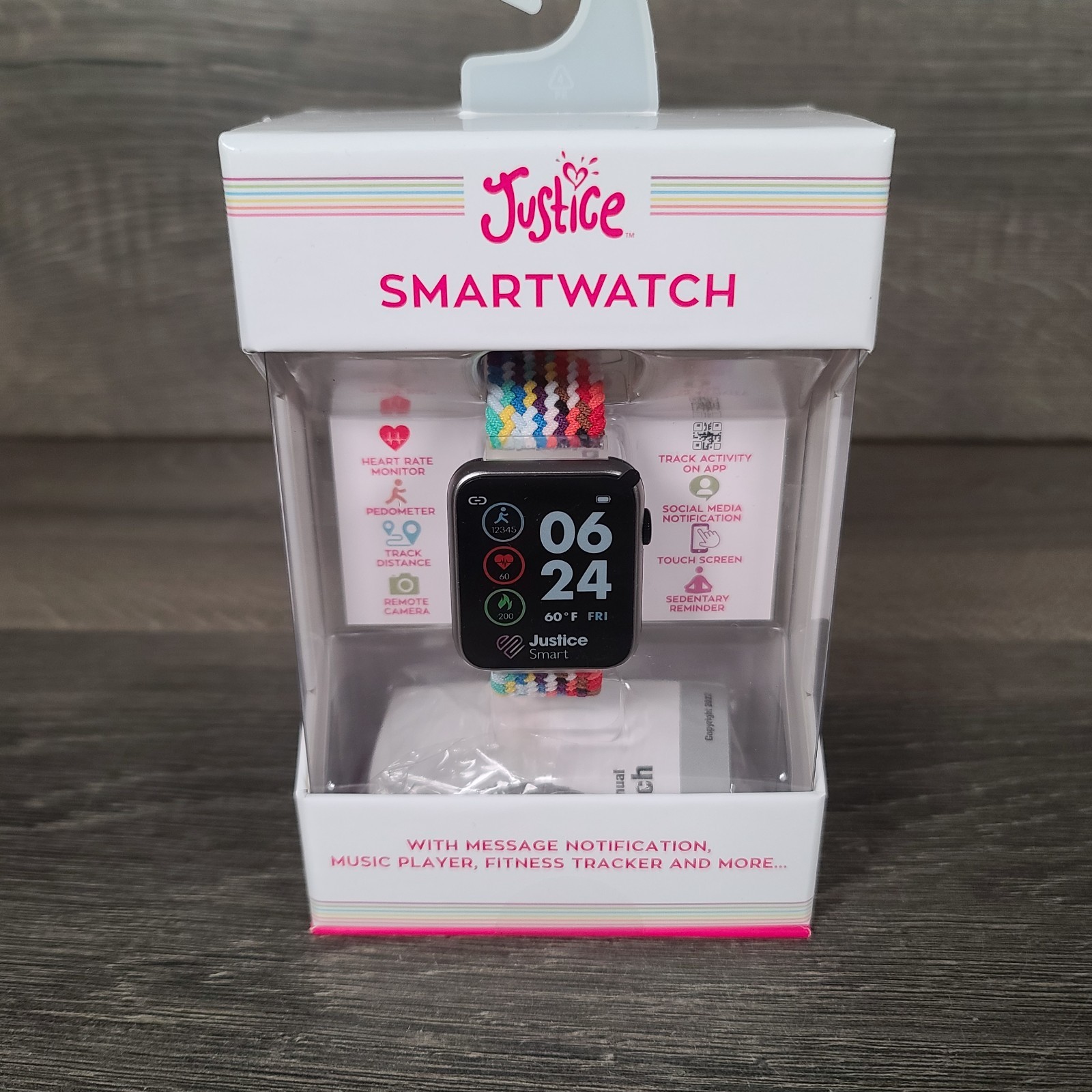 New in Box Justice Smartwatch with Message Notification Music Player And More