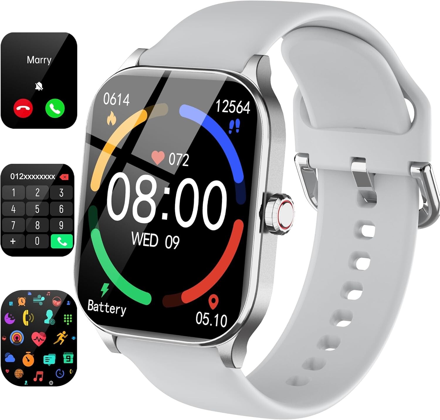 Smart Watch with 2.01″ HD Display Bluetooth IP68 Waterproof for Android & iPhone