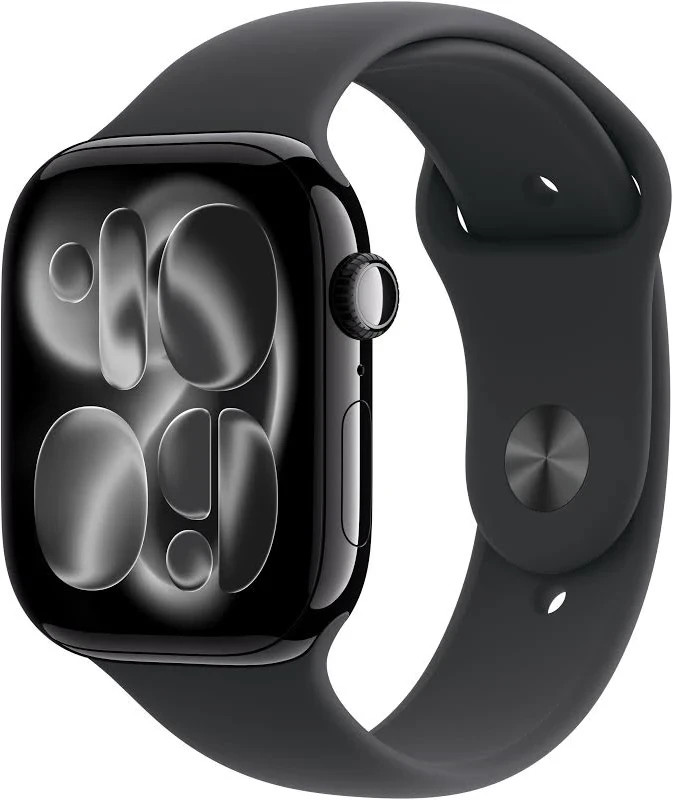 Apple Watch Series 11 46mm GPS Jet Black W/Black Sport Band 100% Battery