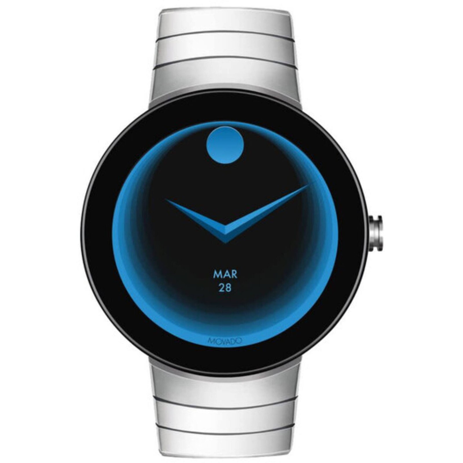 Movado Unisex Smartwatch Connect Quartz Black Dial Silver Bracelet 3660017