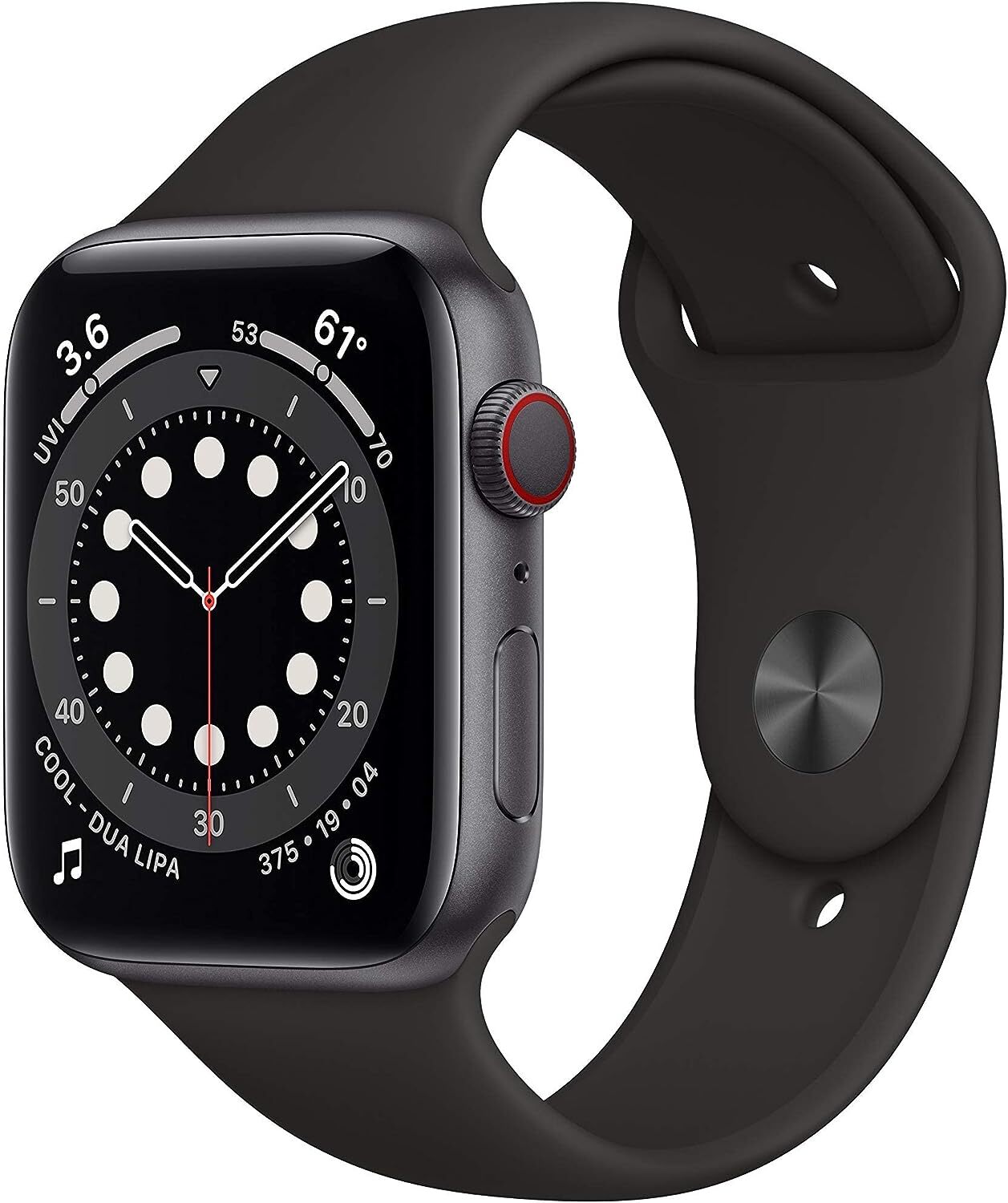 (GPS + LTE Cellular) Apple Watch Series 6 44mm Aluminum Case Sport Band -A GRADE