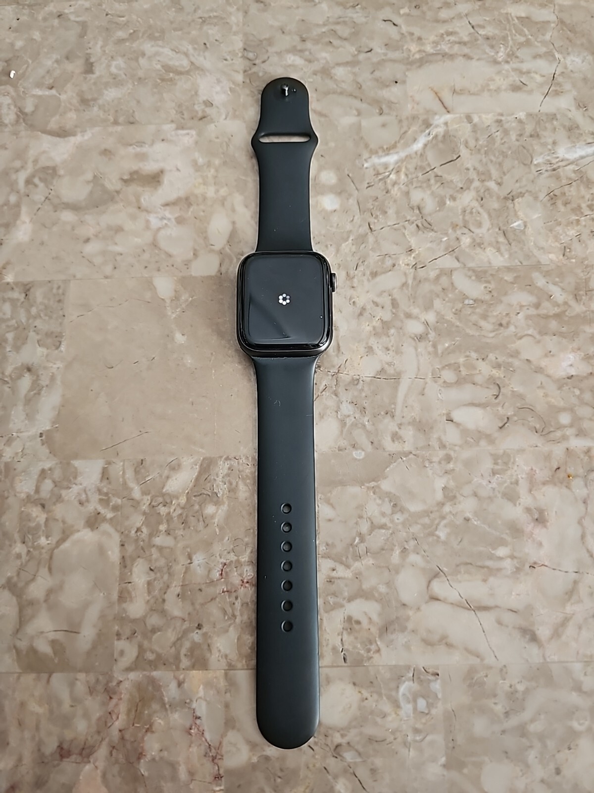 Apple Watch Series 5 44mm Space Gray Aluminum Case with Black Sport Band – S/M &