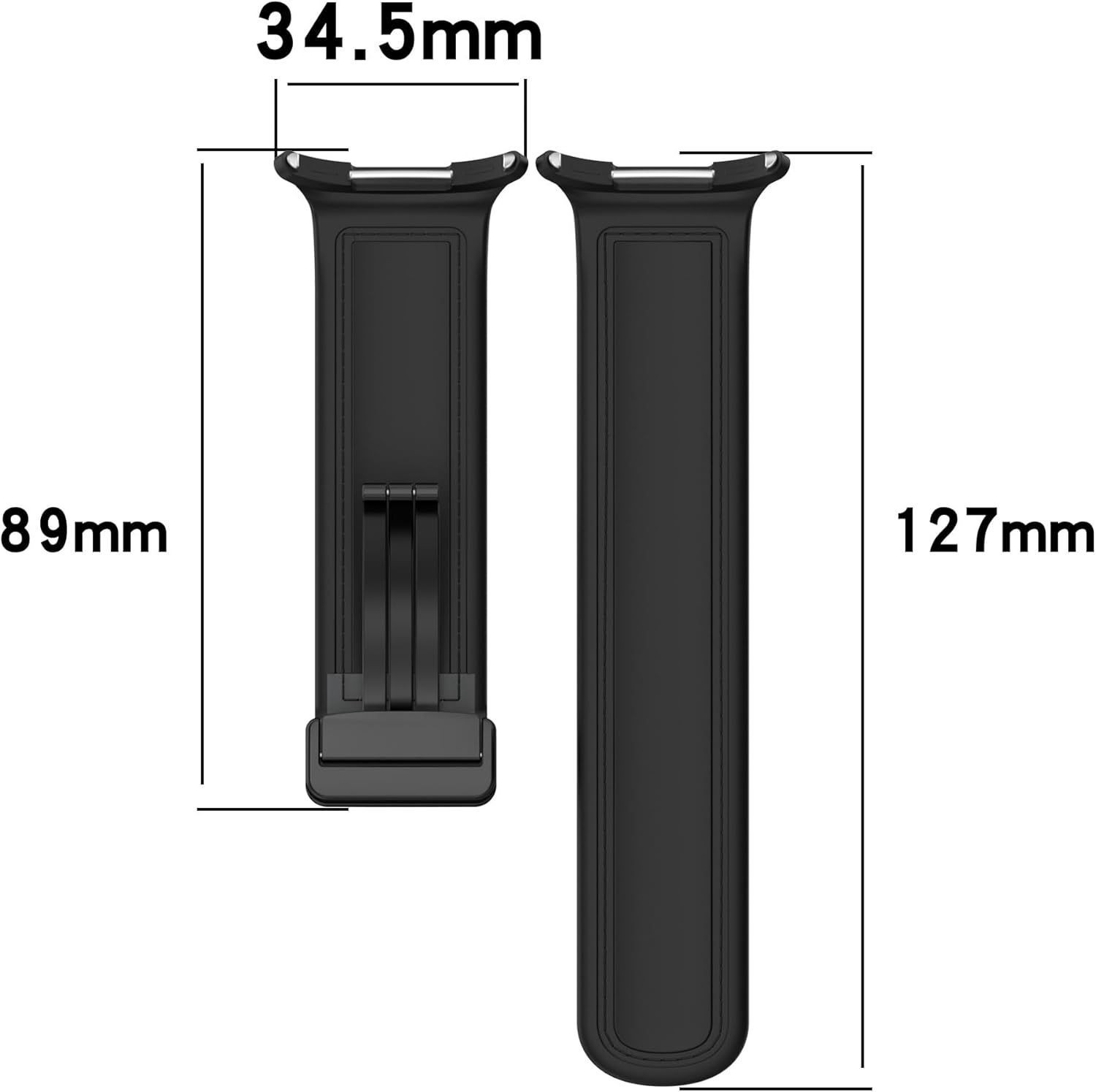 2-Pack Silicone & Leather Design Straps Compatible with Galaxy Watch 7 Ultra 47m