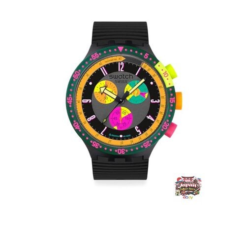 Swatch Big Bold Chrono Neon Seppia Watch SB02B104 Unisex Black