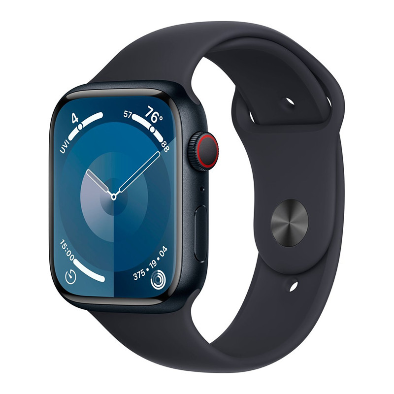Apple Watch Series 9 45mm Aluminum Case with Sport Band – Midnight, S/M (GPS…
