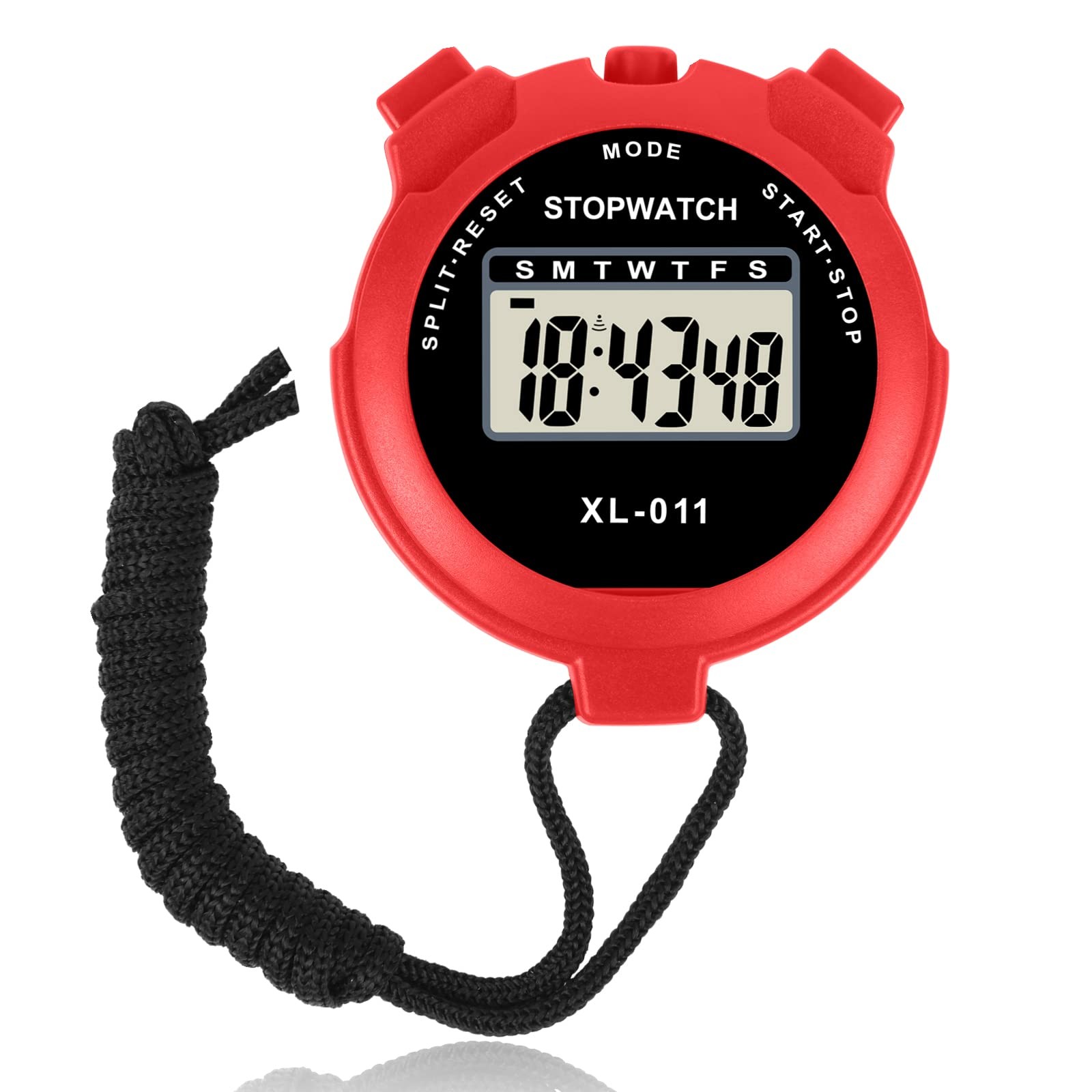 Digital Stopwatch Single Lap Split 12/24 Hour Clock for Coaches Swimming Running