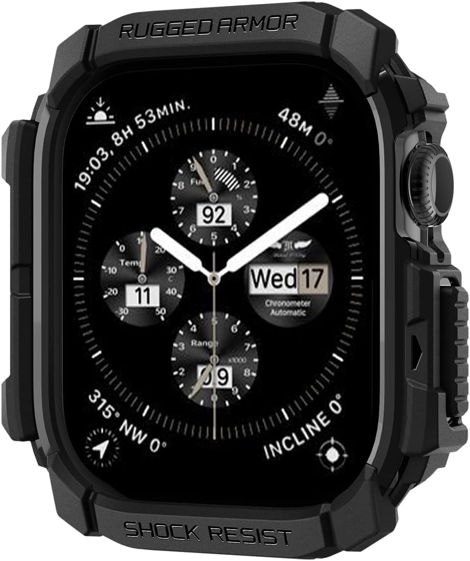 Rugged Armor Case for Apple Watch Series 11/10 46mm – Matte Black Cover
