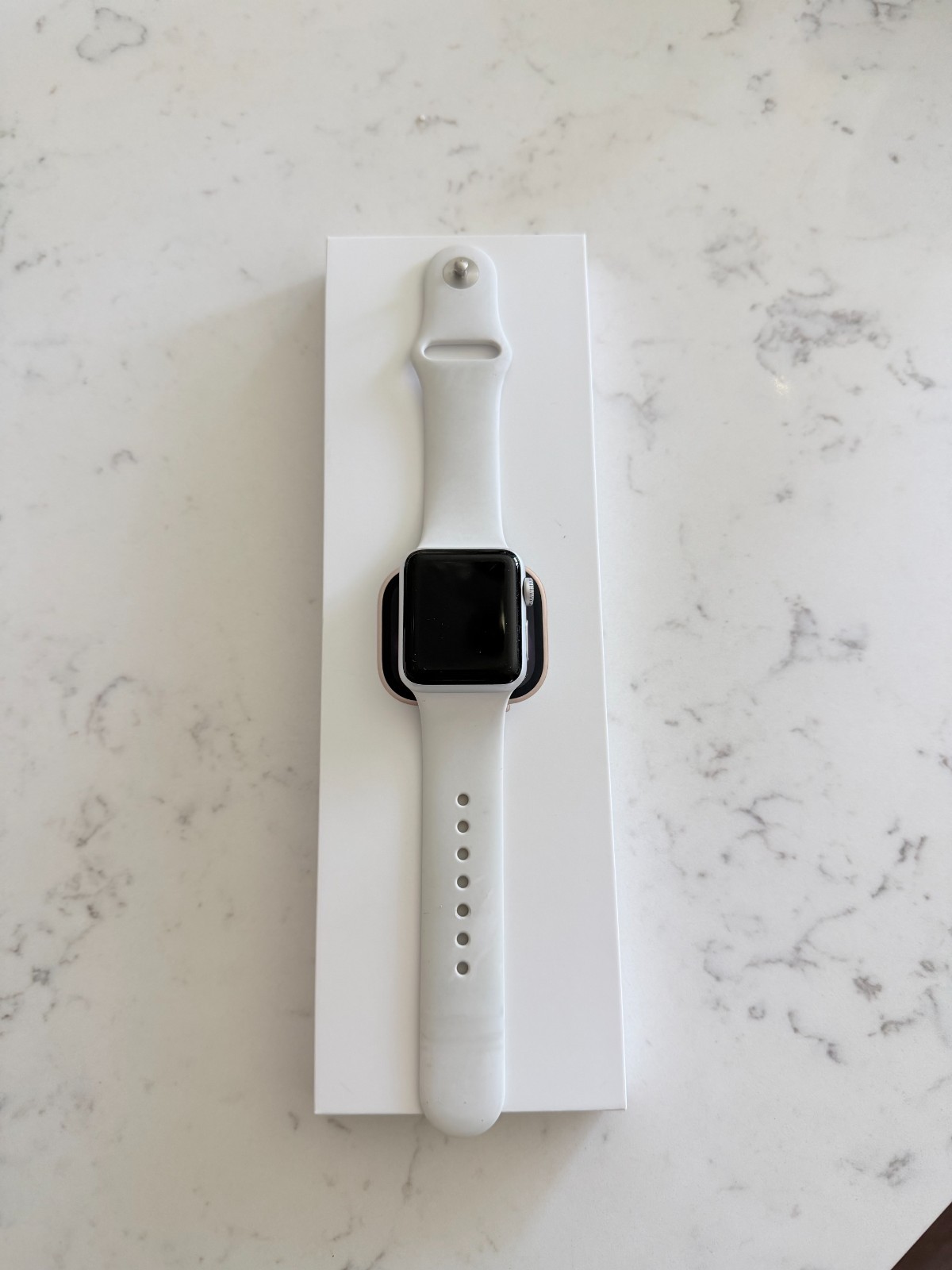 Apple Watch Series 3 – 38mm Silver Case White Sport Band (MTEY2LL/A)