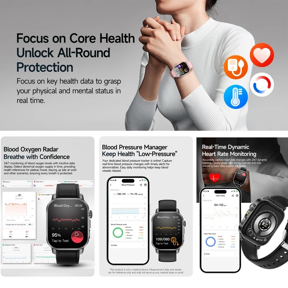 2026 Smart Health Watch for Men & Women – ECG & PPG Heart Rate Monitor – Fitness