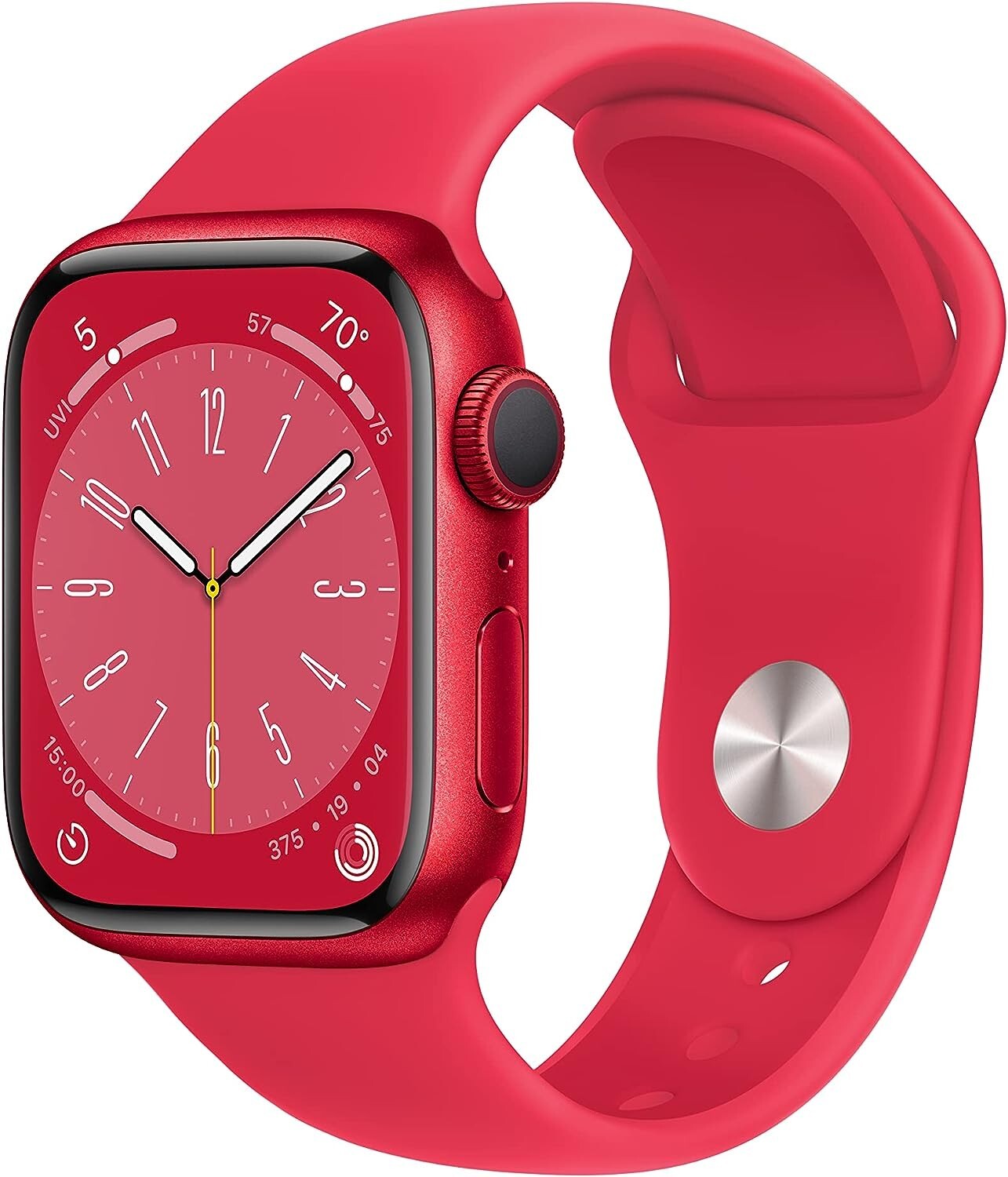 New Apple Watch Series 8 Smart Watch Aluminum Case with Sport Band 45mm M/L Red