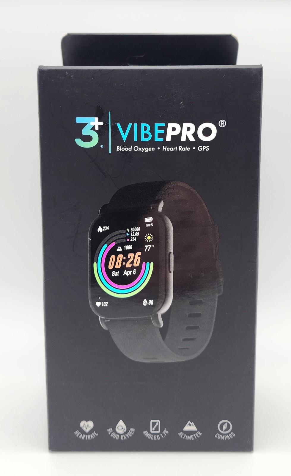3Plus Vibe Pro Watch Series Large AMOLED Touch Screen Display w/ GPS