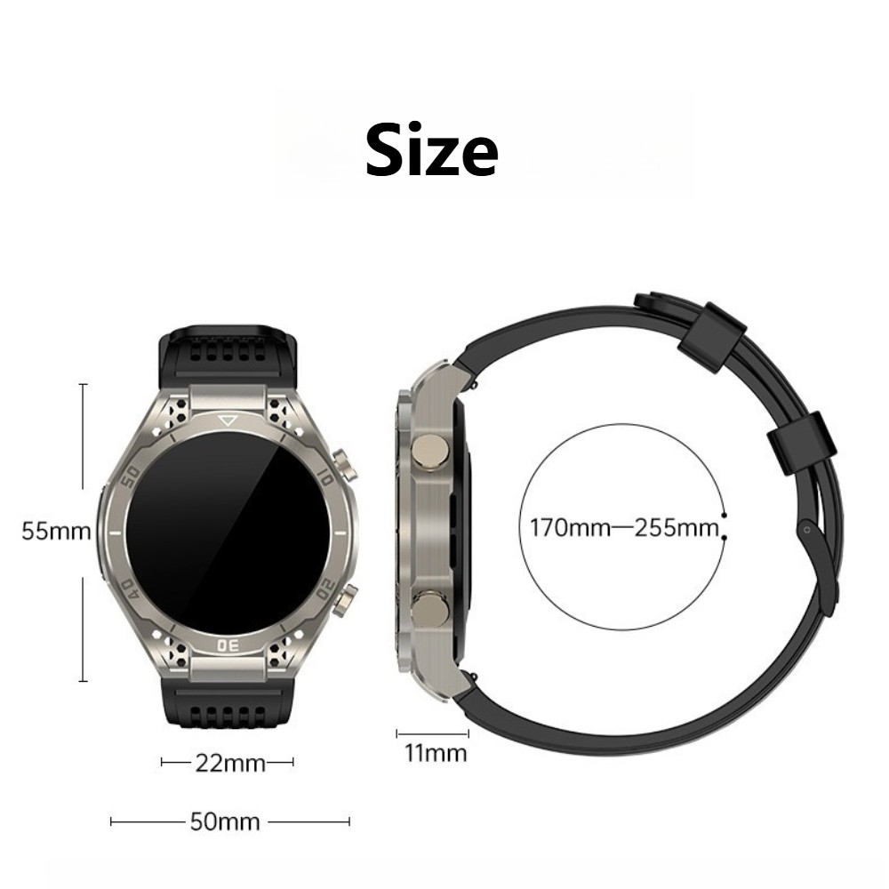 2026 Military Smart Watch For Men Bluetooth Call Rugged Tactical Fitness Tracker