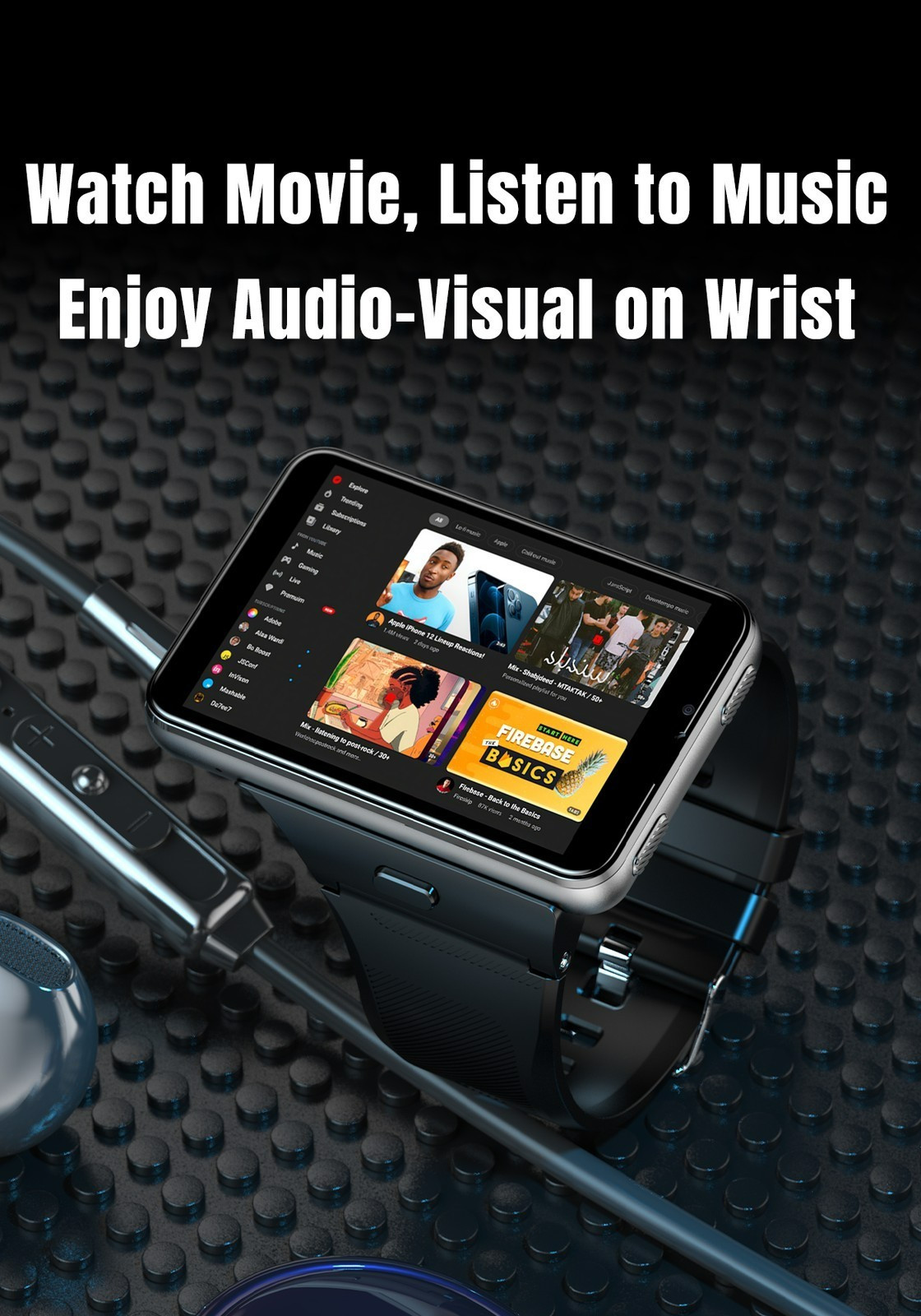 2.88″ Large Touch Screen 4G Smart Watch Android/iOS Dual Camera WIFI GPS 4+ 64GB