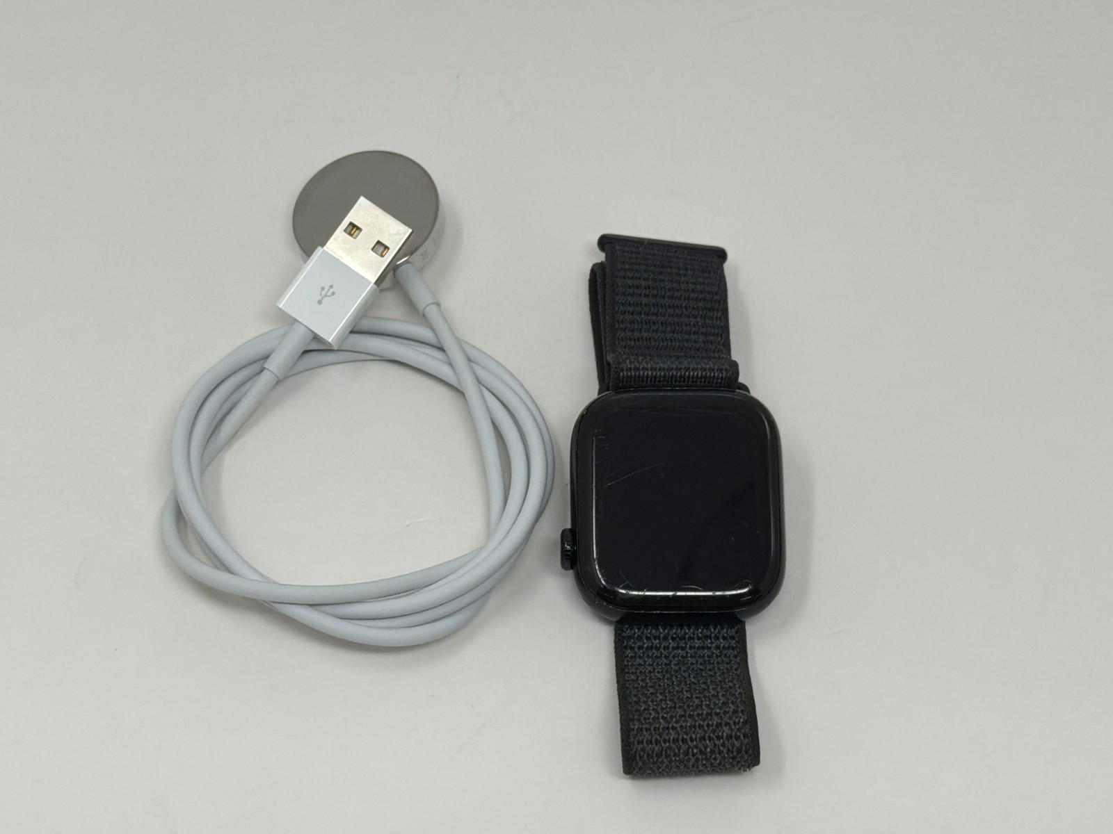 Apple Watch Series 10 42mm Jet Black Aluminum Case Ink Sport Loop GPS Only Used
