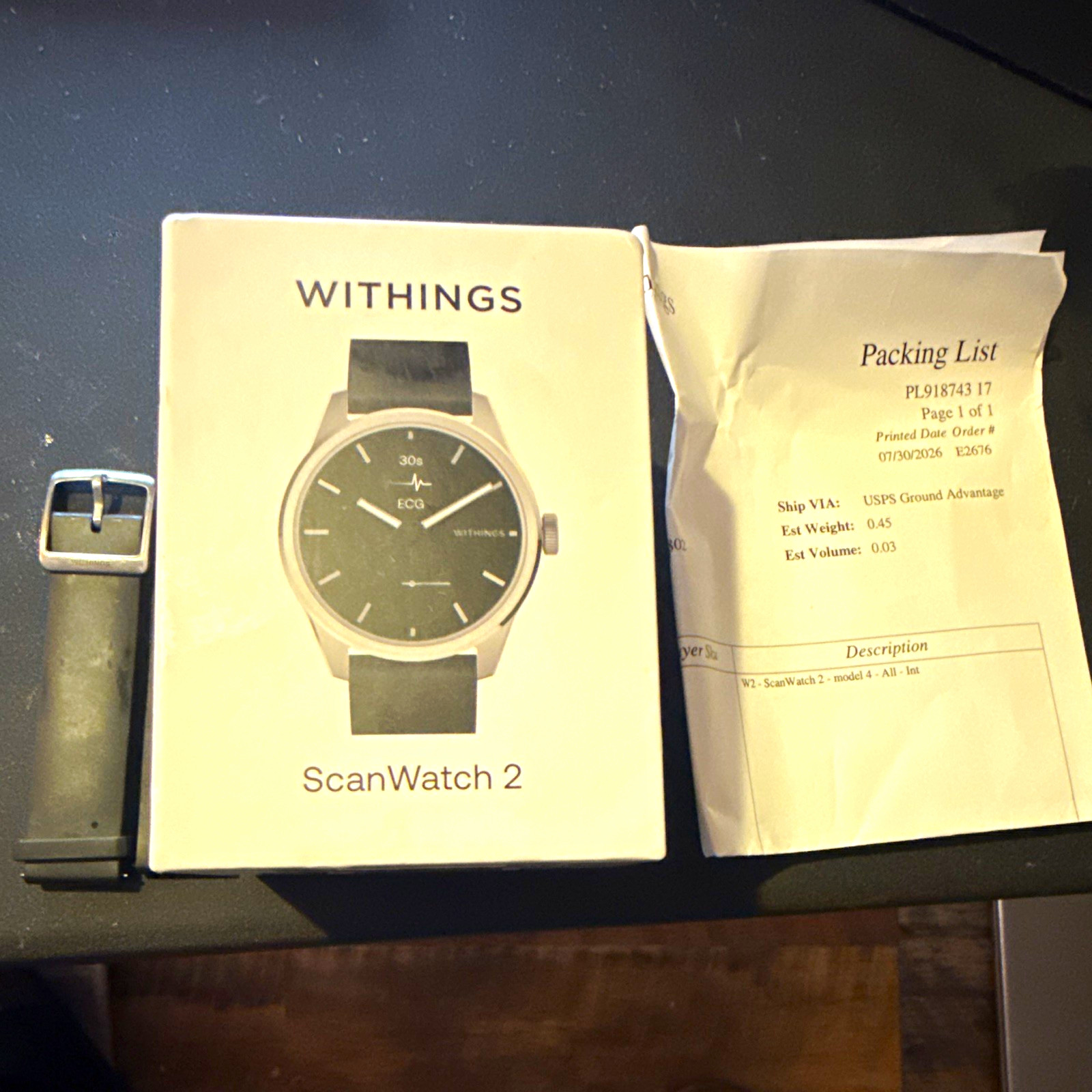 Withings ScanWatch 2 42mm Black Smartwatch ECG Sleep Monitor Silver Case
